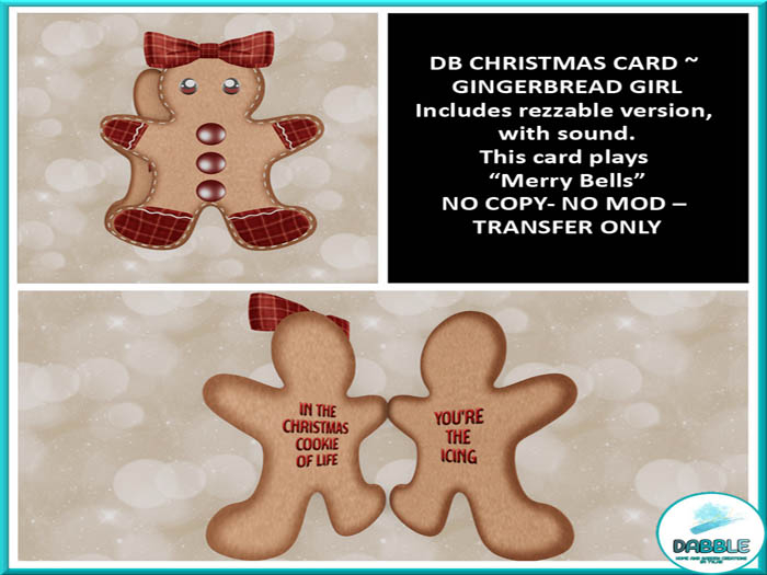 DB CHRISTMAS CARD ~ GINGERBREAD GIRL  box