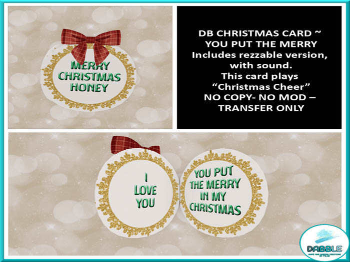 DB CHRISTMAS CARD ~ YOU PUT THE MERRY  box