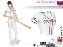 Full Perm Ladies Cropped Baseball Jersey Maitreya 5.3 LaraX Slink Belleza Hourglass TMP Tonic Ebody Reborn Legacy