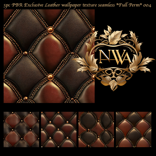 5pc PBR Exclusive Leather wallpaper texture seamless *Full Perm* 004