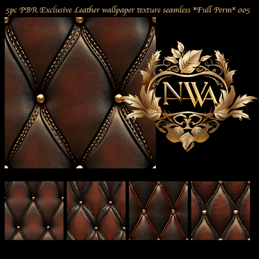 5pc PBR Exclusive Leather wallpaper texture seamless *Full Perm* 005