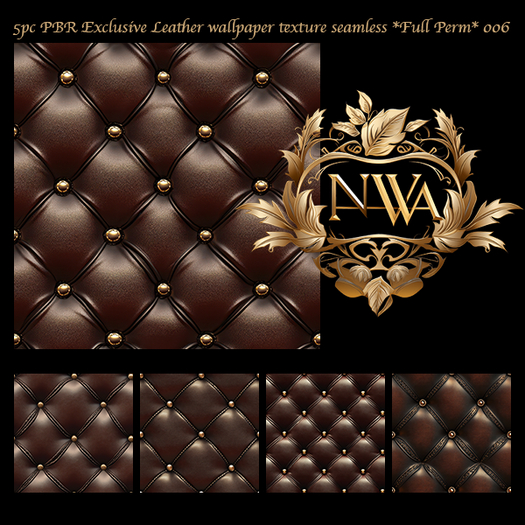 5pc PBR Exclusive Leather wallpaper texture seamless *Full Perm* 006