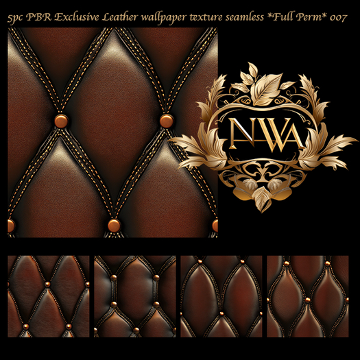 5pc PBR Exclusive Leather wallpaper texture seamless *Full Perm* 007