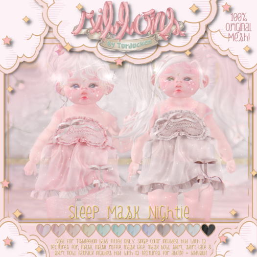 {Ribbons} Sleep Mask Nightie - Yellow {Box}