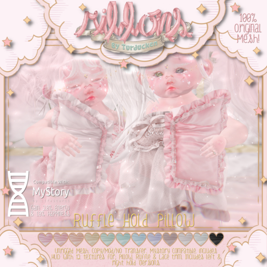 {Ribbons} Ruffle Hold Pillow {Box}