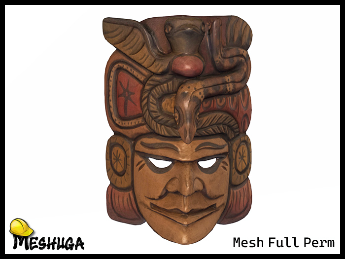 Meshuga Ethnic Wooden Mask Decoration  FULL PERM MESH
