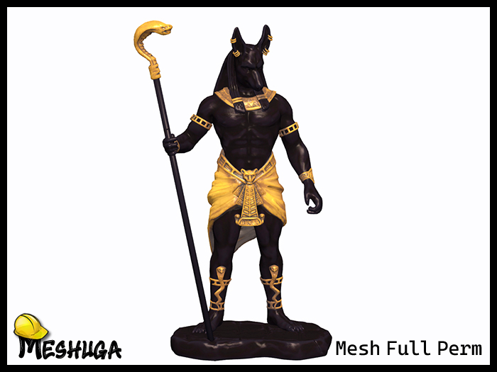 Meshuga Egyptian Jackal God Statue  FULL PERM MESH 