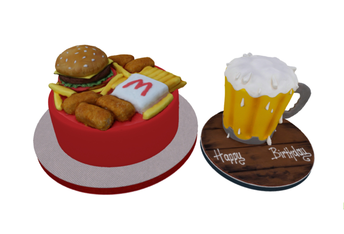@MA@ Christmas  Burger Meal Birthday Cake
