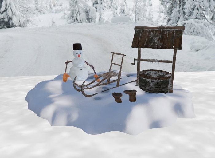 @MA@ Christmas Winter Decor weel sled