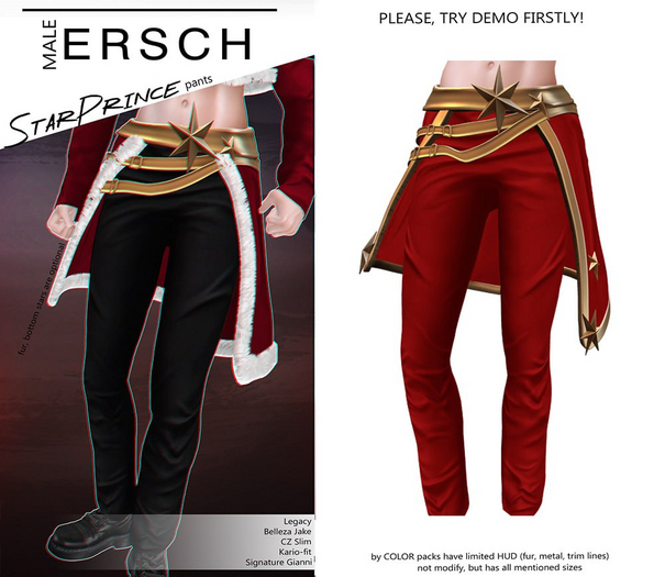 ERSCH - StarPrince Pants -red-
