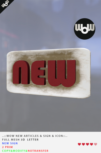 ..::WoW NEW ARTICLES SIGN ICON DIRTY  :..