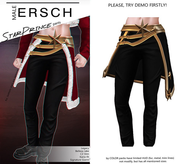 ERSCH - StarPrince Pants -black-