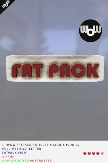 ..::WoW FATPACK ARTICLES SIGN ICON DIRTY :..