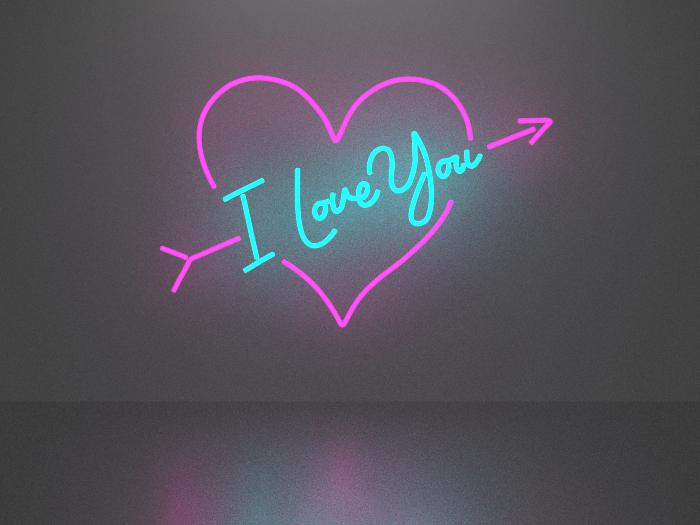 I love you 3 neon sign Full Permission