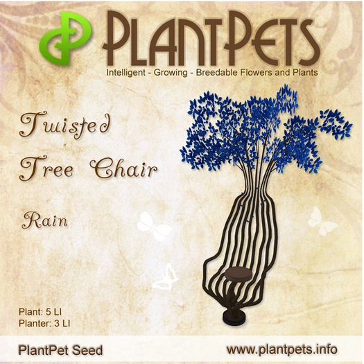 SALE - PlantPet Seed [Twisted Tree Chair *Rain*] - RARE ELITE
