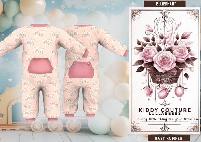 KiddyCouture:LullaBeebs Rompers(ElliePhant)