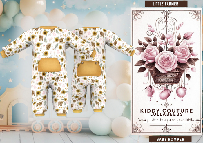 KiddyCouture:LullaBeebs Rompers(Little Farmer)