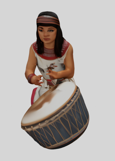 Egyptian drummer female mesh, music 003
