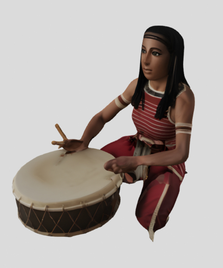 Egyptian drummer female mesh, Music 004