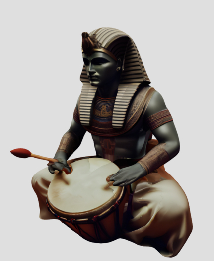 Egyptian drummer male mesh, Music 005