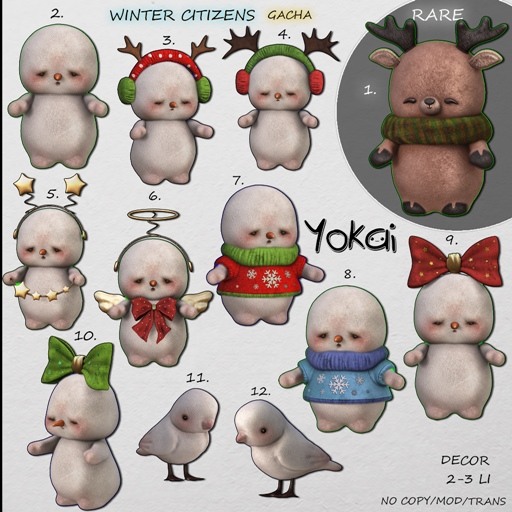 1.YOKAI - Winter Citizens - Deer Snowman RARE