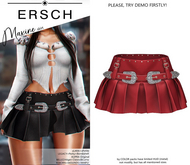 ERSCH - Maxine Skirt -red leather-