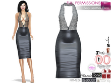 Full Perm Sexy Lace Halter Top Leather Skirt Dress Outfit For Maitreya 5.3 LaraX Ebody Reborn Legacy Belleza Slink Tonic