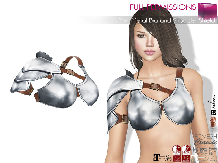 Full Perm Female Metal Bra and Shoulder Shield Slink Maitreya 5.3 LaraX Belleza Ebody Reborn Legacy