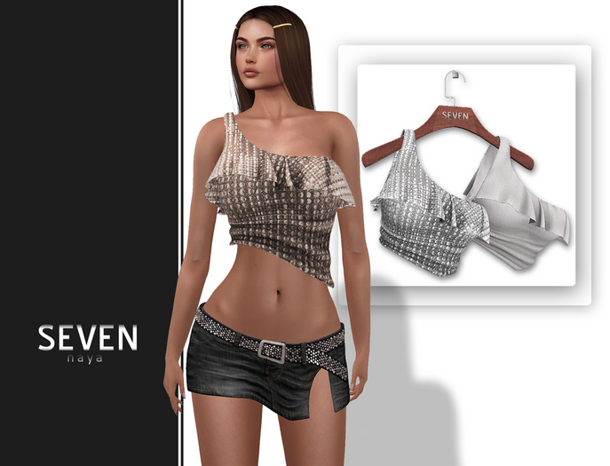 SEVEN - NAYA mesh TOP (white)
