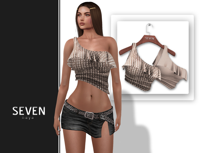 SEVEN - NAYA mesh Top (beige)