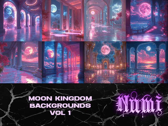 8 Moon Kingdom Backgrounds VOL 1 – Enchanting and Magical Photography Backdrops