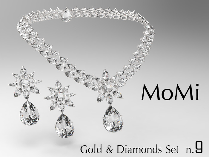  Diamond set Necklace + earrings N.9 MOMI - bandit jewelry