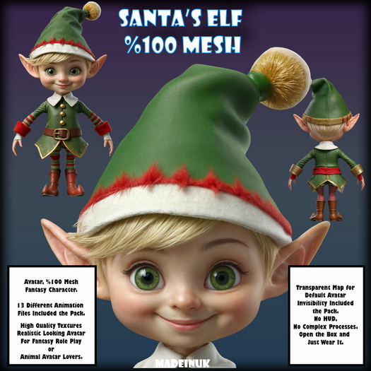 MADEINUK - Santa's Elf - Mesh Avatar