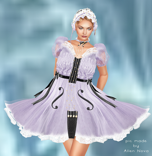 :Moon Amore: CELLO DRESS + MELODY HEADDRESS LILAC - SALE !