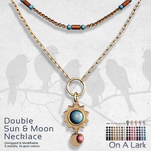 *OAL* Double Sun & Moon Necklace