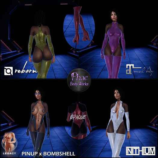 PBW Catsuit -Leather N Cloth- PBR 2K Texture Color HUD (Boxed)