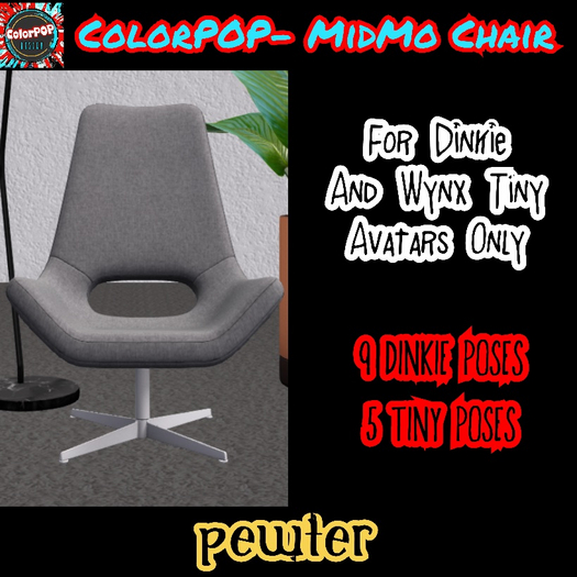 ColorPOP - MidMo Chair - Pewter (ADD to Unpack)