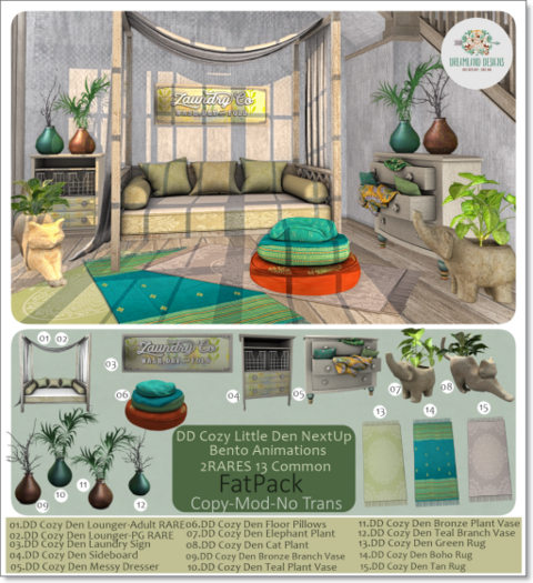 13.DD Cozy Den Green Rug Boxed