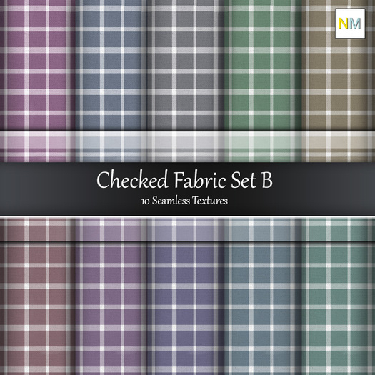 Checked Fabric Textures Set B Seamless Full Perm NM