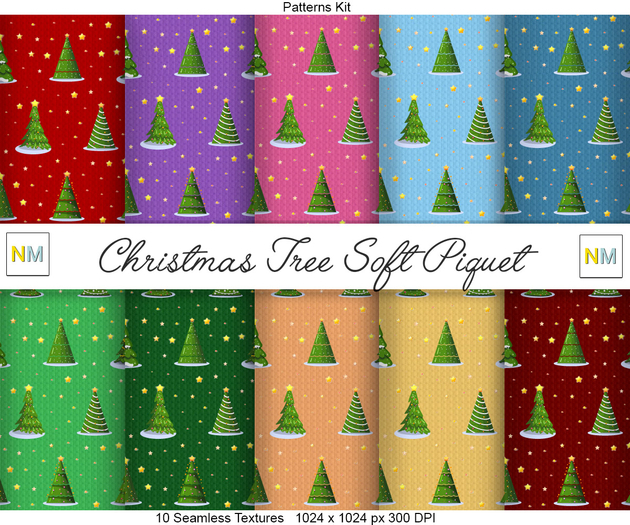 Christmas Tree Soft Piquet Kit 10 Seamless Textures NM