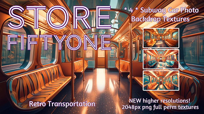 *4 * Subway Car Photo Backdrop Textures - 2K!