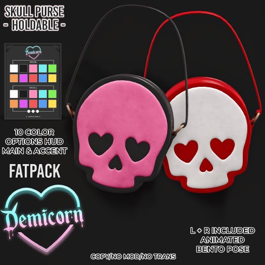 DEMICORN - SPOOKTACULAR PURSE - SKULL