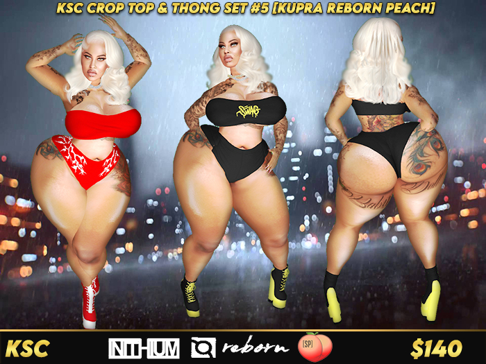 KSC Crop Top & Thong Set #5 [Kupra Reborn Peach]