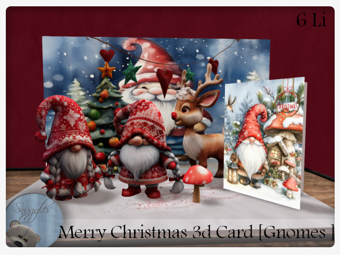 Merry Christmas 3d Card [Gnomes ]  