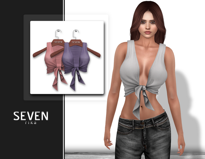 SEVEN - Rika Mesh Top (pink - purple)