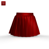 Red Freya Pleats Skirt