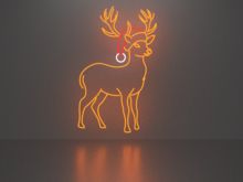 Deer Merry Christmas 2 neon sign Full Permission