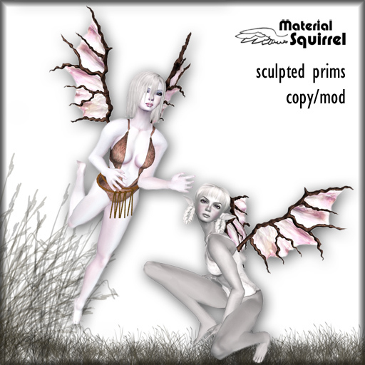 Sculpted Twig Fairy Wings in Pink - Scripted Wings