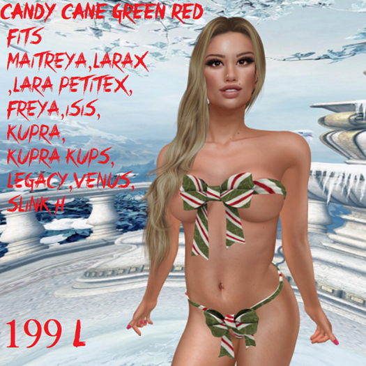 Candy Cane Green Red 2024