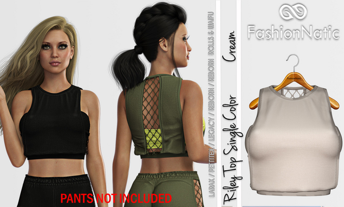 Top Riley Top Cream - LaraX, PetiteX, Legacy, Reborn, Waifu, Rolls - FashionNatic